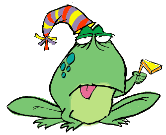Blasé Frog with Rattle Cartoon